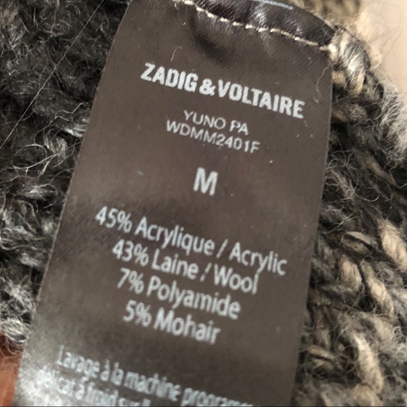NWOT New ZADIG & VOLTAIRE Yuno Pa Multicolor Striped Open Front Cardigan Medium - Picture 15 of 15